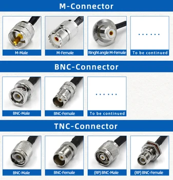 RG142 Koaksiyel Kablo 1m 50ohm RF Adaptör Konnektörleri ile N Erkek ve Dişi SMA BNC TNC Özelleştirilmiş Kabul Edilebilir