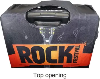 Rock Festivali Seyahat Bagaj Kapağı Seyahat Bavul Koruyucu Kapak Bagaj Çantası için Geçerlidir 18 