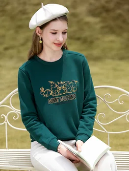SANA inanıyorum Polar Hoodies Kadınlar için 2022 Sonbahar Boyun Kazak Baskılı Tişörtü Yeni Kış sıcak Kadın Giyim 2224194729