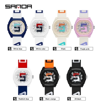 SANDA Ultra Ince Kadın Erkek Saatler Top Marka Lüks Spor Su Geçirmez quartz saat Moda Kişiselleştirilmiş Saat Silikon Kayış