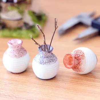 Sevimli Mini Çiçek Vazo Minyatür Zanaat DIY Figürler Reçine Zanaat Bebek Evi Dekor Peri Bahçe Masaüstü Süs Dekorasyon