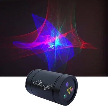 Sharelife Mini taşınabilir RGB Aurora etkisi lazer USB projektör ışık 1200MA Pil ev partisi DJ açık sahne aydınlatma DP-A