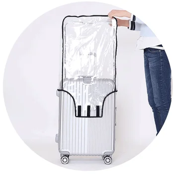 Tam Şeffaf Bagaj Koruyucu Kapak Su Geçirmez PVC Bavul Kılıfı Takım Elbise için 18-30 İnç Arabası Bavul Toz Geçirmez Kapak