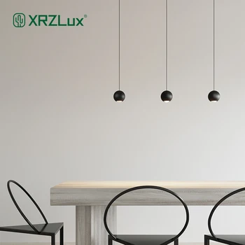 XRZLux İskandinav Minimalist Siyah avize fikstürü Yatak Odası Başucu Restoran kahve dekoru Asılı Lamba LED kolye ışık