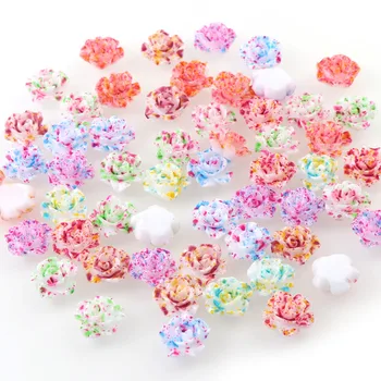 Yaklaşık 50 Adet Mix Renk 3D Tırnak uğurlu takı Reçine Çiçek Sprey Noktası Süslemeleri Çivi Damızlık DIY Tutkal Tırnak Sanat Araçları