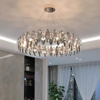 YENİ Modern LED Dalga Kristal Tavan Avize Kolye Lambaları Parlaklık Süspansiyon Armatür Lampen Oturma Yemek Odası Yatak Odası İçin