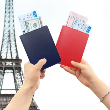 Yumuşak PU Deri Pasaport Kapağı Kartları Seyahat Pasaport Tutucu Cüzdan Belge Biletleri Organizatör Vaka Kadın Erkek
