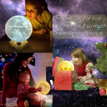 ZK20 Özelleştirilmiş Fotoğraf Ay Lambası Kişiselleştirilmiş Çocuklar karısının Hediyeler Gece Lambası USB Şarj Dokunun Kontrol 2/3 Renk Ay ışığı