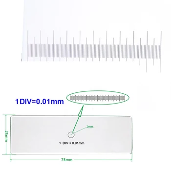 0.01 mm Sahne Mikrometre Cam slayt Reticle Ölçüm Kalibrasyon Cetvel DIV=0.01 mm Biyolojik Mikroskop için Toplam 1mm