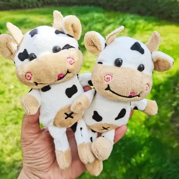 1 adet 17CM Sevimli Sığır peluş oyuncak Dolması Kawaii Süt İnek Yumuşak Hayvanlar Bebek anahtarlık Çocuklar Kızlar İçin Güzel Doğum Günü Düğün Hediyeleri