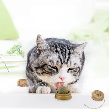 1 ADET Doğal Catnip Kedi Duvar Stick-on Topu Oyuncak Davranır Sağlıklı Doğal Kaldırır Saç Topları teşvik Sindirim Kedi Çim Aperatif Pet
