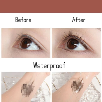 1 Adet Kahverengi Maskara Kirpik Uzatır Su Geçirmez Doğal Kirpikler Kadınlar için 4D Fiber Maskara Profesyonel Göz Makyaj Kozmetik