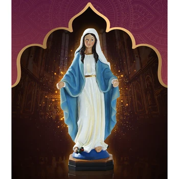 1 adet Katolik Meryem Heykeli Our Lady of Loudes Heykel Dini Düğün Hediyesi Noel Masaüstü Dekor Hıristiyan Heykeli Süs