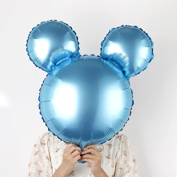 1 ADET Minnie Mickey Mouse Kafa Balon Helyum Globos 24 inç Disney Mickey Folyo Balonlar Bebek Duş Doğum Günü Partisi Süslemeleri