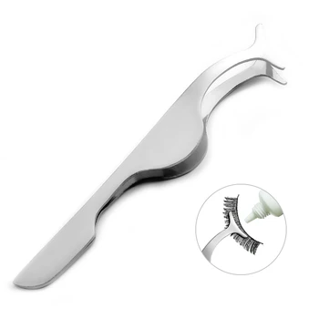 1 * Kirpik Cımbız Bigudi Maskara İnsan Saç Lashes Aplikatör Sökücü Çelik Sahte Göz Lashes Cımbız Güzellik Makyaj Araçları