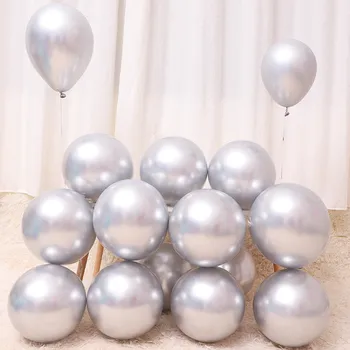 1 Takım Hediye Kutusu Şekli Parlak Metal Balonlar Krom Sihirli Uzun Balon sevgililer Günü Yıldönümü Doğum Günü Partisi Dekor Malzemeleri