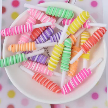 10/20 adet (12X7mm)Renkli Mix lolipop Tırnak uğurlu takı, Sevimli Bonbon Şeker DIY Zanaat Taşlar, Manikür gökkuşağı Charm # İPUÇLARI SANAT 11