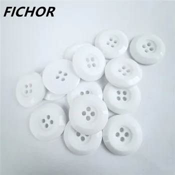 10/20 adet 21.5 mm 4 Delik beyaz Reçine Düğme Dikiş giyim aksesuarları için Dekoratif Plastik Düğmeler El Yapımı DIY