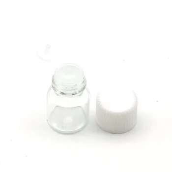 10 adet 16*21mm 1ml Küçük Şeffaf Cam Şişe Kapaklı Redüktör vidalı kapak Mini Boş Dileğiyle Şişeler