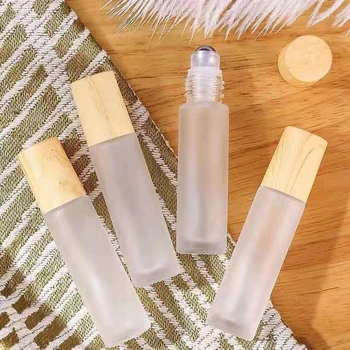 10 Adet 5ml 10ml rolon şişe Örnek Test uçucu yağ Şişeleri Rulo Kalın Buzlu Cam Parfüm Şişesi Kozmetik Konteyner