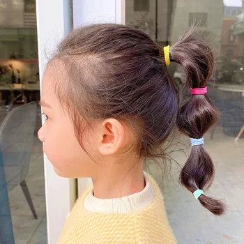 100/500 adet / torba Kızlar Sevimli Renkli Temel Elastik Saç Bantları At Kuyruğu Tutucu Çocuk Scrunchie Lastik Bant Çocuk saç aksesuarları