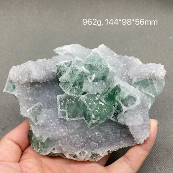 100 % doğal Çin fujian yeşil vitreus florit mineral standart kristal cevheri numune taş
