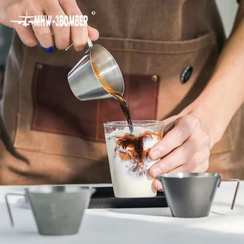 100 ML Espresso Ölçüm Fincan Tek Ağzı Süt Sürahi 304 Paslanmaz Çelik Kahve Açık Mutfak Ölçü Kupa Malzemeleri