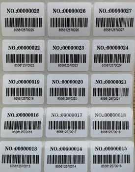 1000 adet Etiketleri 30x15mm koşu numarası Ardışık Numarası Seri Numaraları Barkod Envanter Çıkartmalar