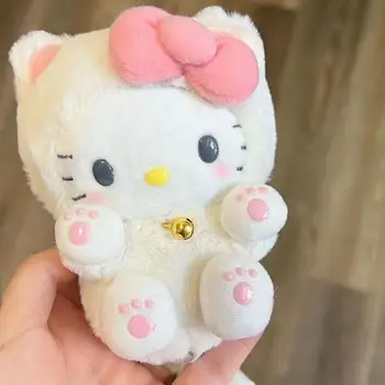 10cm Sanrio Hello Kitty Karikatür Peluş Peluş Bebek Dolması Schoolbag Kolye Hediye Küçük Süs Peluş Kız Hediye Spotify Premium