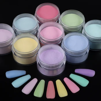 15g Akrilik tırnak tozu Oyma Polimer İpuçları Uzatma Oluşturucu Açık Renkler Macaron Pigment Profesyonel Tırnak Malzemeleri İçin