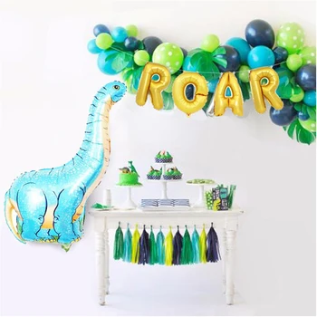 16 inç kükreme mektup balon dinozor parti kükreme dekorasyon alüminyum folyo balon doğum günü partisi alüminyum folyo balon