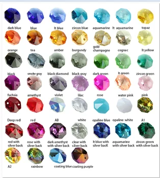 16mm Sekizgen Boncuk 1 Delik/2 Delik Renkler 100 adet K9 Kristal Cam Düğün Doğum Günü Partisi İçin