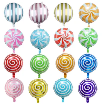 18 inç Moda Folyo Şeker Balonlar Fırıldak Helyum Balon Bebek Duş Globos Çocuk Doğum Günü Partisi Düğün Dekor
