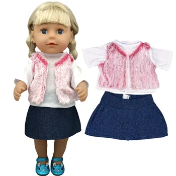 18 İnç Kız Bebek Beyaz Dantel Yaka Elbise 43 Cm Bebek oyuncak bebek giysileri Tulum Yay Şapka Çocuk Hediyeler