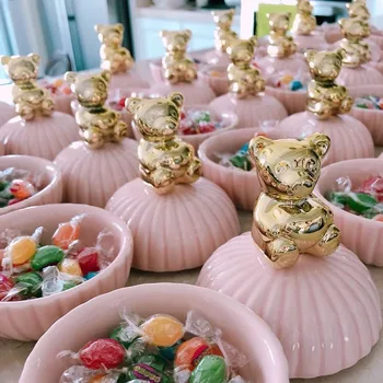 2 adet Düğün şeker kutusu Seramik Düğün Iyilik Hediye Kutuları Bebek Duş Parti Iyilik hediye keseleri Düğün Hediyesi Takı Saklama Kutuları