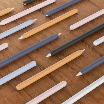 2 adet Renkli Kalem Kapağı İnce Rahat Kalem Kapağı için apple'ın 2nd Nesil Dokunmatik kalem Silikon Kalem Kapağı