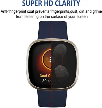 2 adet ScreenTpu Şeffaf koruyucu film Fitbit Versa İçin 3 ve Sense Smartwatch Ultra ince Tam Kapak Hidrojel şeffaf Koruyucu Film