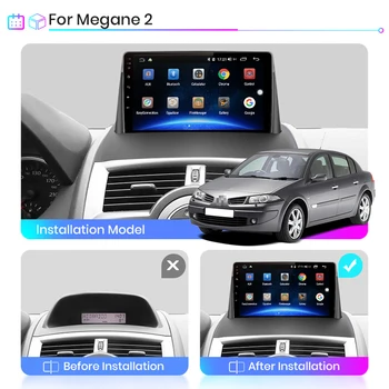 2 Din Araba GPS Navigasyon Multimedya Video Oynatıcı Renault Megane 2 2002-2009 İçin Android FM Wıfı / 4G Apple Carplay Android Otomatik