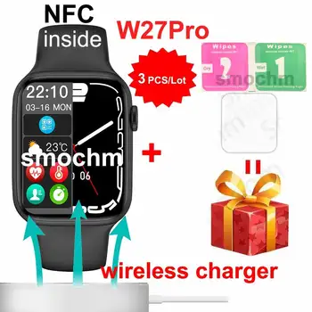 2 veya 3 Adet / grup Smochm W27Pro W27Max Küresel Sürüm 45mm NFC akıllı saat Su Geçirmez Bluetooth Uyumlu Çağrı Özelleştirilmiş Yüz