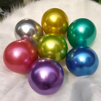 20 adet 5-12 inç Krom Metalik Altın Balon Leylak Mor Mavi Krom Açık Yeşil Lateks Balonlar Düğün Doğum Günü Partisi Dekoru