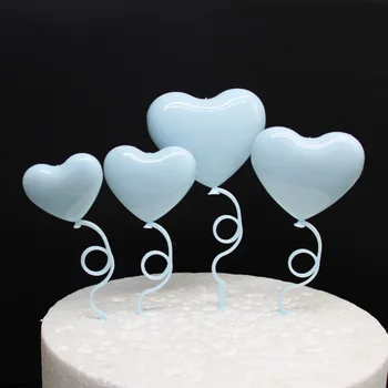 20 adet Kalp şeklinde Balonlar Kek Toppers Romantik Sevgililer Günü Kek Toppers Süslemeleri Süsler Kızlar için Parti Kek Dekorları