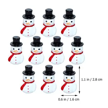 20 adet Noel Minyatür Kardan Adam Reçine Kardan Adam Süsler Noel Sevimli Stereo Mini Kardan Adam Mikro Minyatür DIY Kardan Adam Zanaat
