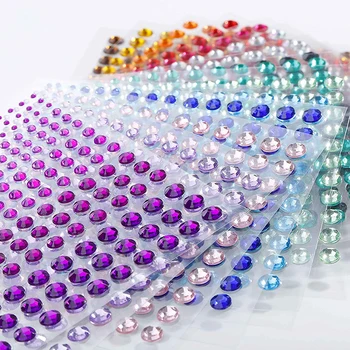 20 Sheets=3440 Adet Kristal yapay elmas çıkartmalar DIY Süsleme Takı Renkli Mücevher Elmas Yüz Çivi El Sanatları Kartları Dekor