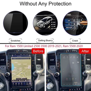 2019 2020 2021 Dodge Ram için 1500 2500 3500 12-İnç araba navigasyon dokunmatik ekran temperli cam koruyucu Film