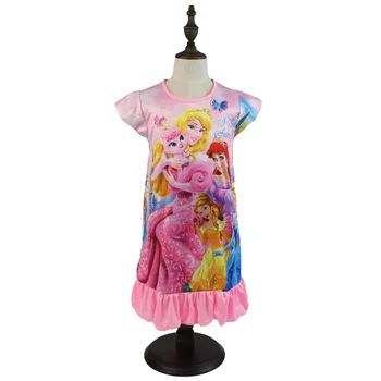 2021 Disney Prenses Elbise Kız Yaz Giyim Çocuk Giysileri çocuk Pijama doğum günü elbiseleri Rahat Kostüm Ariel 3 8 Y
