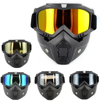 2022 Ayrılabilir Gözlük Maskesi için Mükemmel Açık Yüz Rüzgar Toz Geçirmez Motosiklet Yarım Kask veya Vintage Kask Yeni Moda Vizör