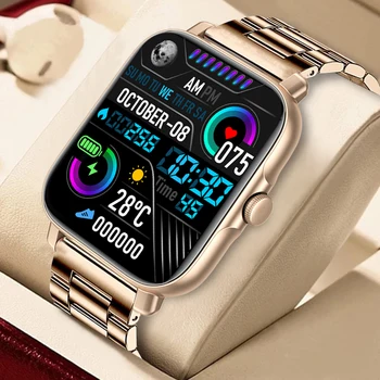 2022 Kadın akıllı saat Erkekler egzersiz kalp atışı takip cihazı Saatler Bluetooth Cevap Çağrı IP67 Su Geçirmez Android IOS için Smartwatch