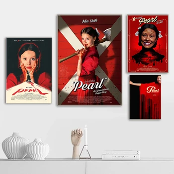 2022 Korku Filmi Mia Goth, İnci Posteri Tuval Boyama X-traordinary Kökenli Hikaye Film Baskı Duvar Sanatı Sinema Ev Odası Dekor