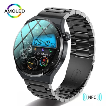 2022 NFC akıllı izle erkekler GT3 Pro AMOLED 390 * 390 HD Ekran Kalp Hızı Bluetooth Çağrı IP68 Su Geçirmez SmartWatch Huawei Xiaomi için
