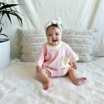 2022 Yaz Yenidoğan Bebek Romper Pamuk Kısa Kollu Bebek Erkek Kız Romper Giysileri Tek Parça Moda Bebek Giyim